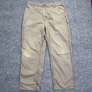 Carhartt B151 LBR Mens 38x32 Loose Original Fit Canvas Carpenter Pants Brown